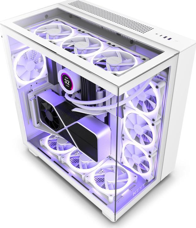 Alt view image 15 of 19 - NZXT H9 Elite - All White - CM-H91EW-01 - Premium Dual-Chamber - Mid-Tower - RGB Fans - Case