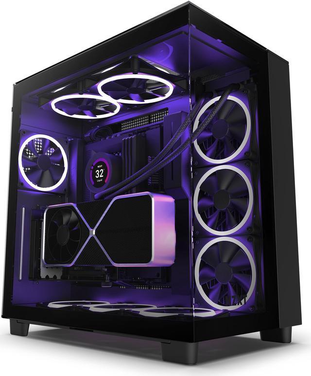  NZXT H9 Elite Dual-Chamber ATX Mid-Tower PC Gaming Case –  Includes 3 x 120mm F120 RGB Duo Fans with Controller– Glass Front, Top &  Side Panels – 360mm Radiator Support –