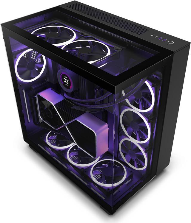 Alt view image 4 of 19 - NZXT H9 Elite - All Black - CM-H91EB-01 - Premium Dual-Chamber - Mid-Tower - RGB Fans - Case