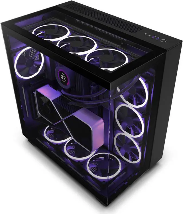Alt view image 15 of 19 - NZXT H9 Elite - All Black - CM-H91EB-01 - Premium Dual-Chamber - Mid-Tower - RGB Fans - Case