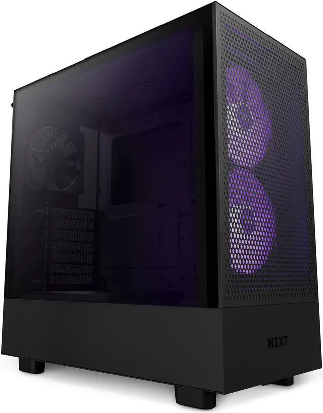 Alt view image 7 of 20 - NZXT H Series H5 (2023) Flow RGB Edition ATX Mid Tower Chassis Black Color-CC-H51FB-R1