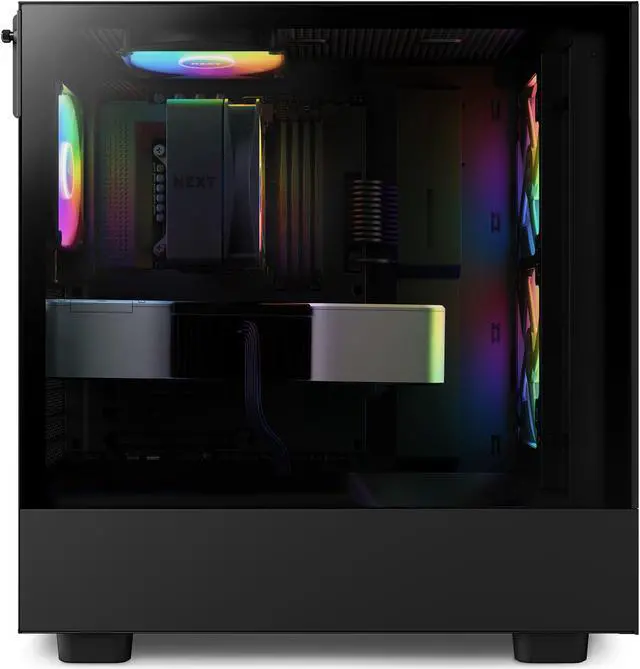 Alt view image 11 of 20 - NZXT H Series H5 (2023) Flow RGB Edition ATX Mid Tower Chassis Black Color-CC-H51FB-R1