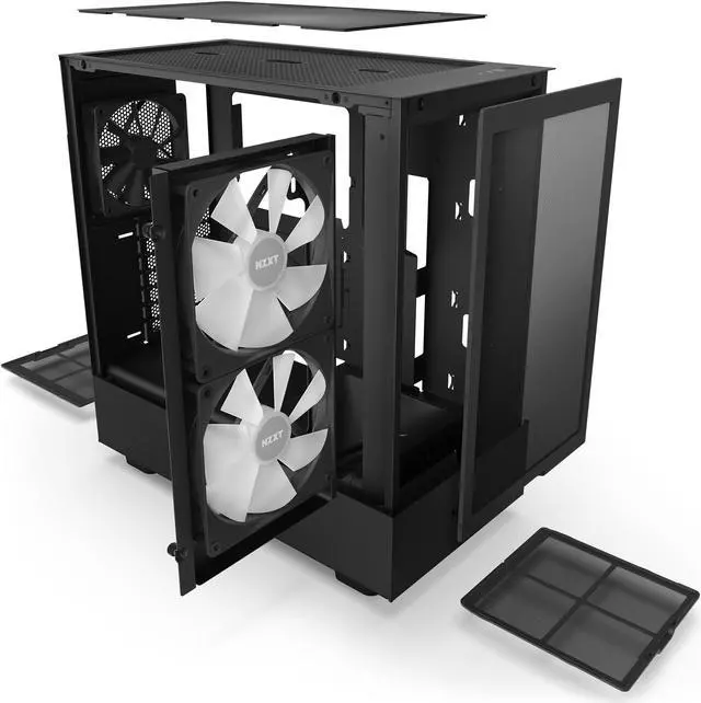 Alt view image 20 of 20 - NZXT H Series H5 (2023) Flow RGB Edition ATX Mid Tower Chassis Black Color-CC-H51FB-R1