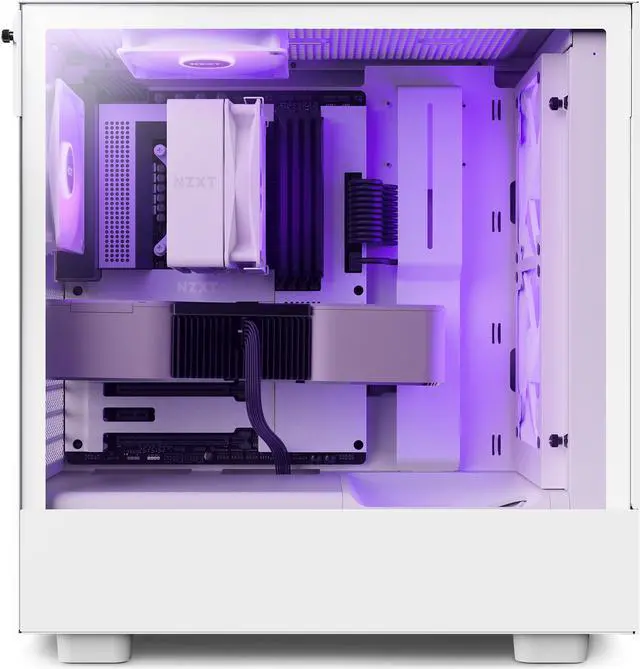 Alt view image 10 of 20 - NZXT H Series H5 (2023) Flow RGB Edition ATX Mid Tower Chassis White Color-CC-H51FW-R1
