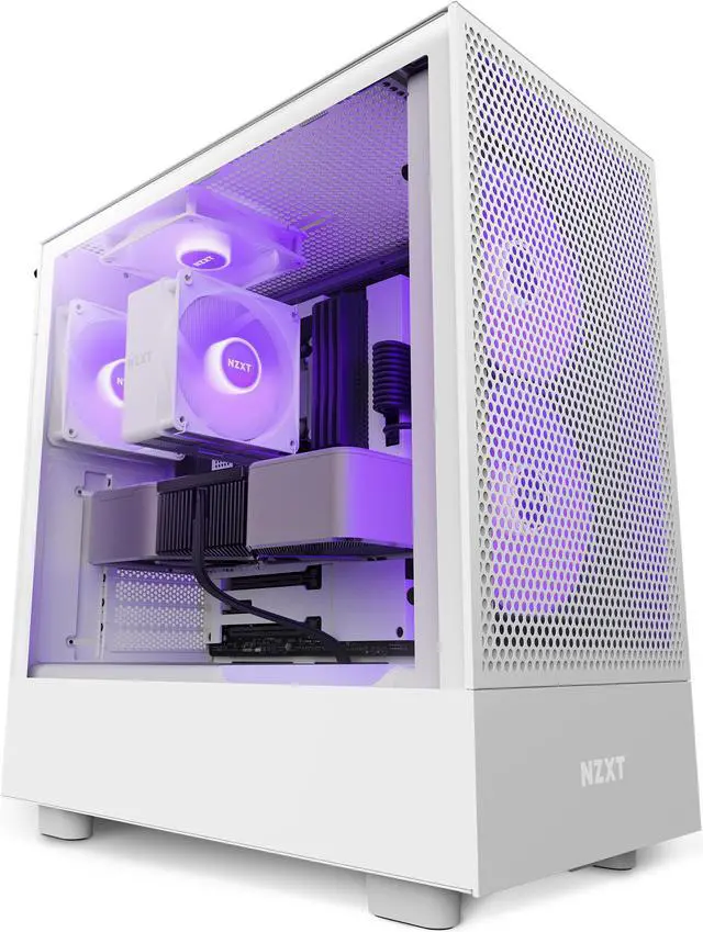 Alt view image 11 of 20 - NZXT H Series H5 (2023) Flow RGB Edition ATX Mid Tower Chassis White Color-CC-H51FW-R1
