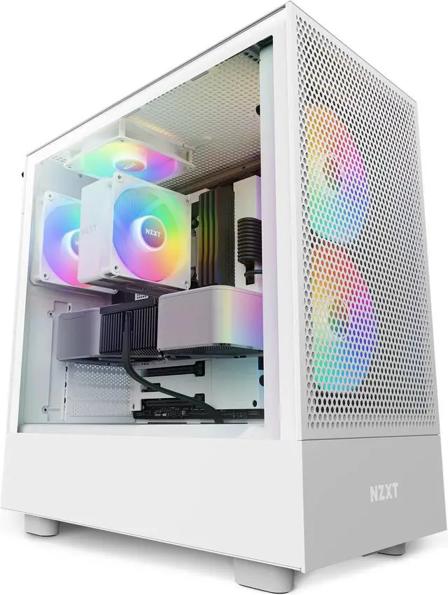 Alt view image 12 of 20 - NZXT H Series H5 (2023) Flow RGB Edition ATX Mid Tower Chassis White Color-CC-H51FW-R1