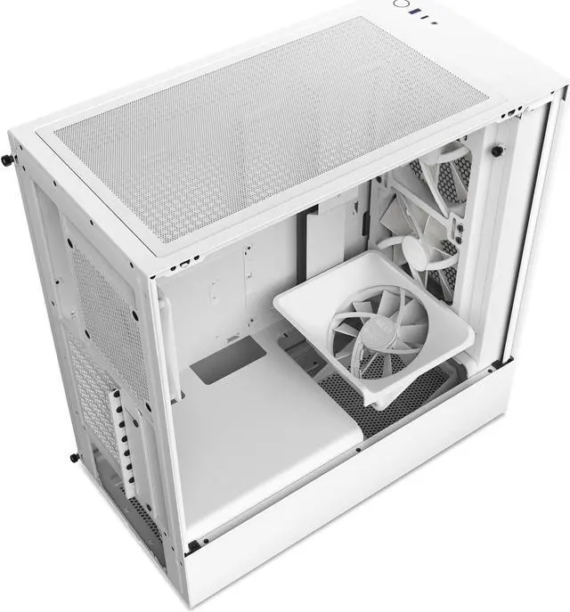 Alt view image 15 of 20 - NZXT H Series H5 (2023) Flow RGB Edition ATX Mid Tower Chassis White Color-CC-H51FW-R1