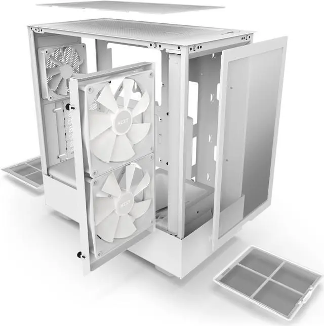 Alt view image 18 of 20 - NZXT H Series H5 (2023) Flow RGB Edition ATX Mid Tower Chassis White Color-CC-H51FW-R1