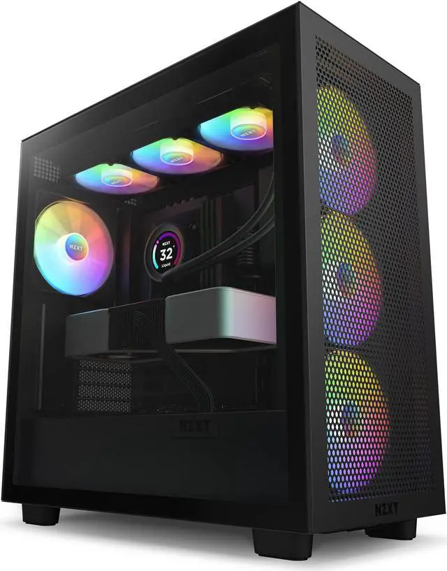 Alt view image 19 of 20 - NZXT H Series H7 (2023) Flow RGB Edition ATX Mid Tower Chassis Black Color-CM-H71FB-R1