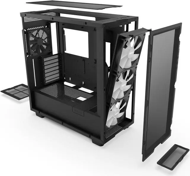 Alt view image 4 of 20 - NZXT H Series H7 (2023) Flow RGB Edition ATX Mid Tower Chassis Black Color-CM-H71FB-R1