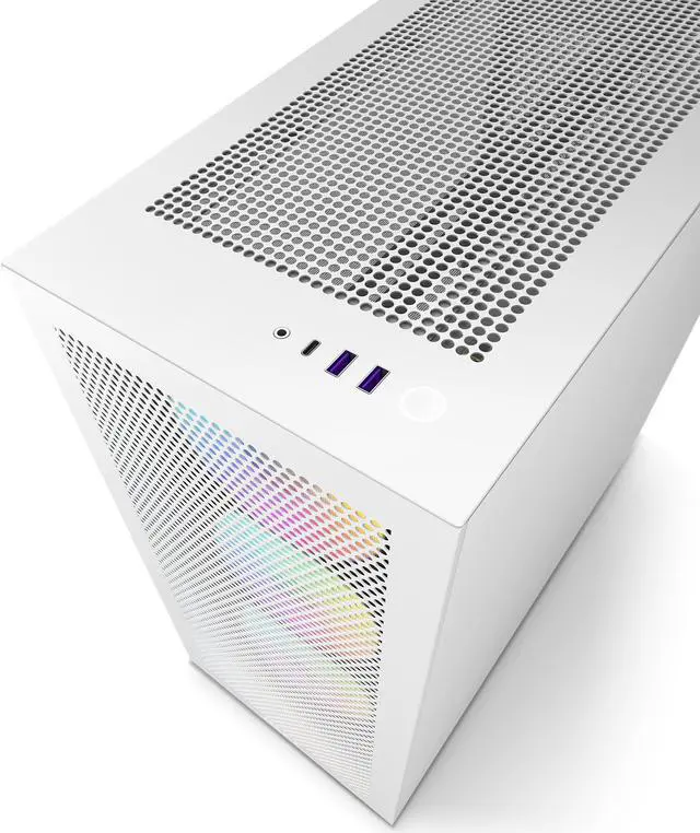 Alt view image 4 of 20 - NZXT H Series H7 (2023) Flow RGB Edition ATX Mid Tower Chassis White Color-CM-H71FW-R1