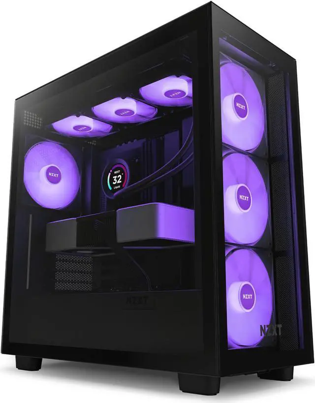 Alt view image 8 of 14 - NZXT H Series H7 (2023) Elite Edition ATX Mid Tower Chassis Black color-CM-H71EB-02