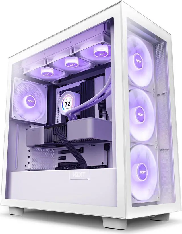 Alt view image 8 of 14 - NZXT H Series H7 (2023) Elite Edition ATX Mid Tower Chassis White color-CM-H71EW-02