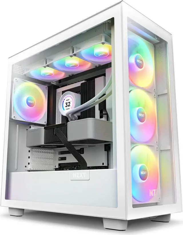 Alt view image 12 of 14 - NZXT H Series H7 (2023) Elite Edition ATX Mid Tower Chassis White color-CM-H71EW-02