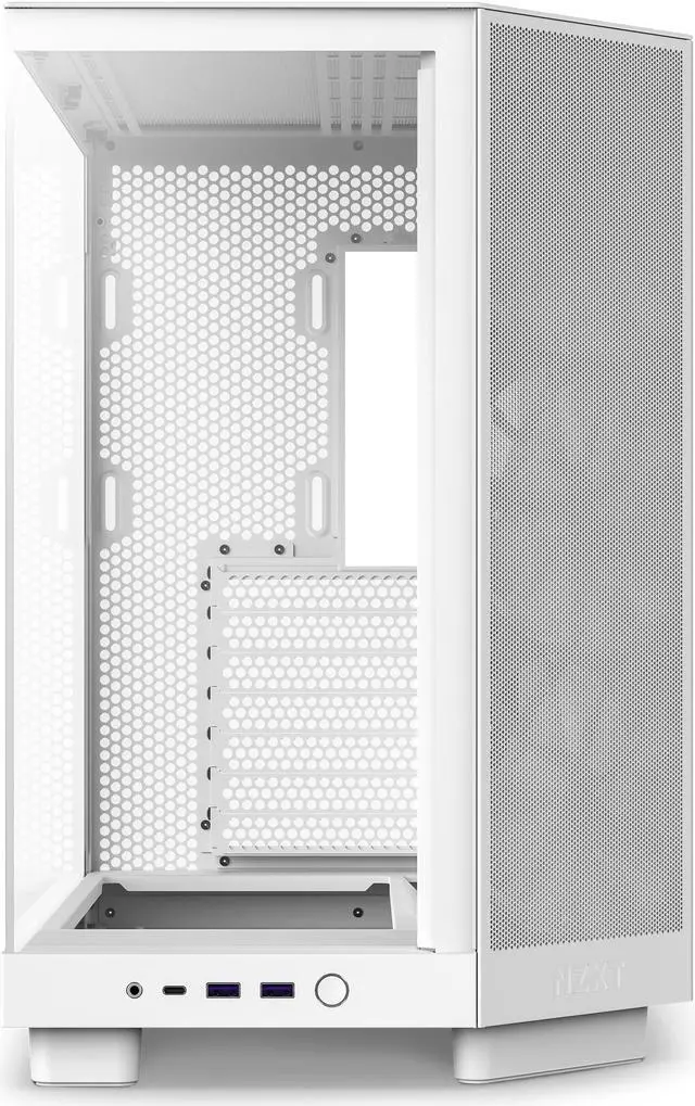 Alt view image 4 of 15 - NZXT H6 FLOW Compact Dual-Chamber Mid-Tower Airflow Case, White, CC-H61FW-01