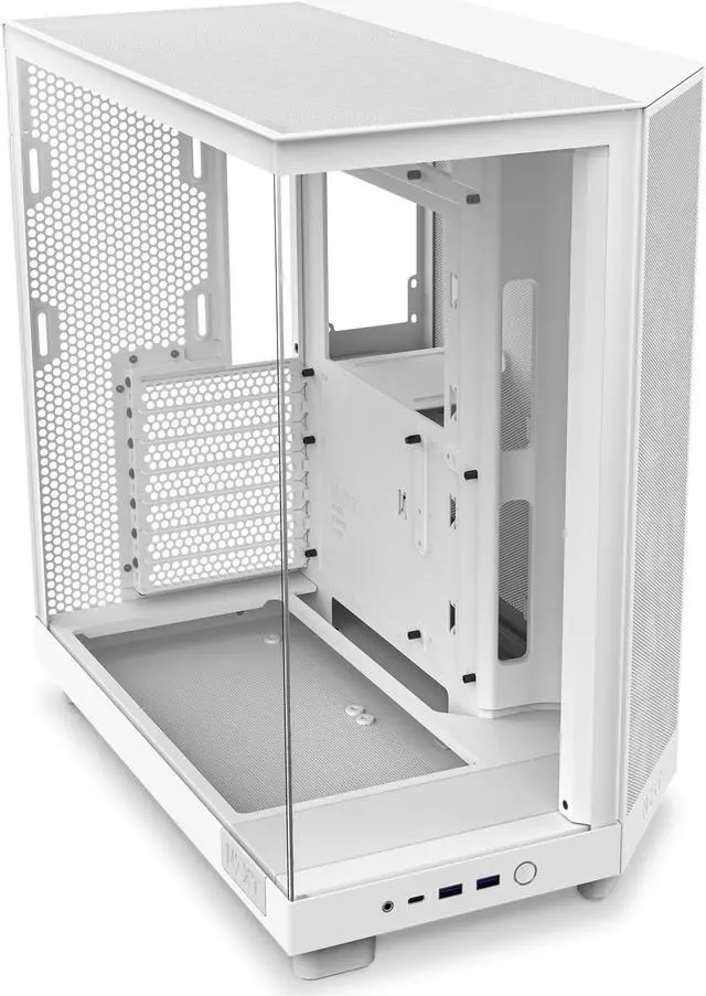 Alt view image 5 of 15 - NZXT H6 FLOW Compact Dual-Chamber Mid-Tower Airflow Case, White, CC-H61FW-01