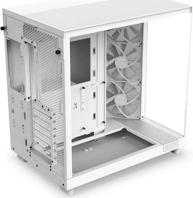Alt view image 6 of 15 - NZXT H6 FLOW Compact Dual-Chamber Mid-Tower Airflow Case, White, CC-H61FW-01