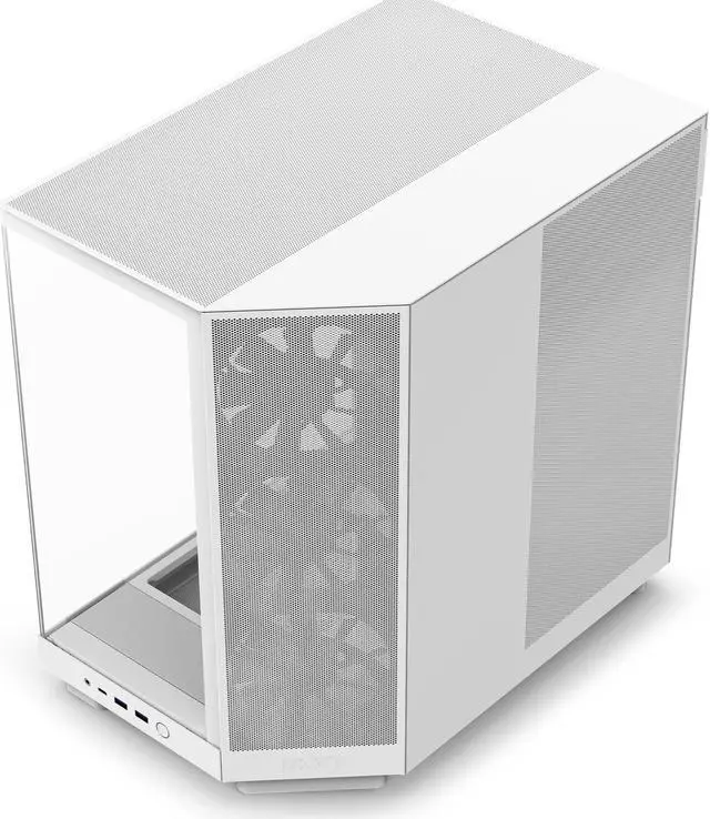 Alt view image 7 of 15 - NZXT H6 FLOW Compact Dual-Chamber Mid-Tower Airflow Case, White, CC-H61FW-01