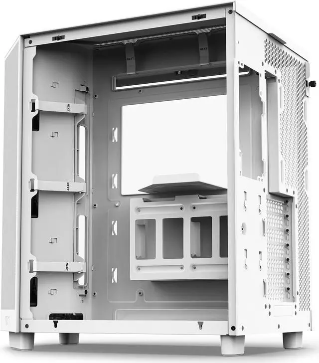 Alt view image 8 of 15 - NZXT H6 FLOW Compact Dual-Chamber Mid-Tower Airflow Case, White, CC-H61FW-01