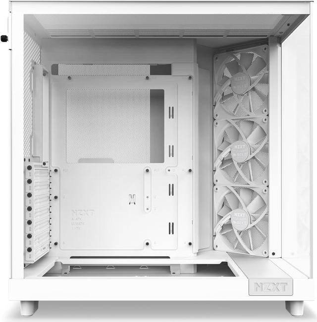 Alt view image 12 of 15 - NZXT H6 FLOW Compact Dual-Chamber Mid-Tower Airflow Case, White, CC-H61FW-01