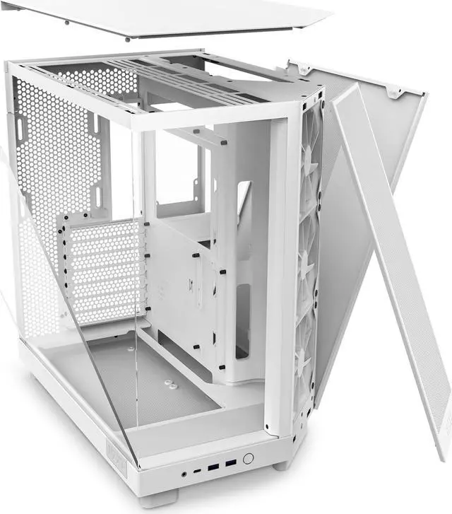 Alt view image 14 of 15 - NZXT H6 FLOW Compact Dual-Chamber Mid-Tower Airflow Case, White, CC-H61FW-01