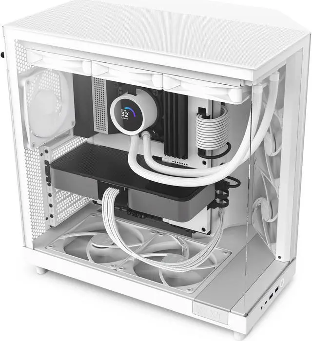 Alt view image 15 of 15 - NZXT H6 FLOW Compact Dual-Chamber Mid-Tower Airflow Case, White, CC-H61FW-01