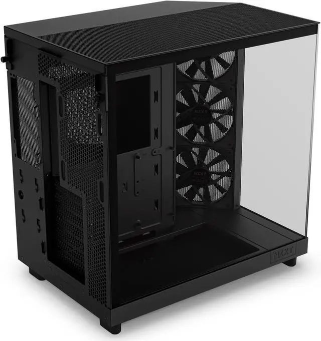 Alt view image 6 of 15 - NZXT H6 FLOW Compact Dual-Chamber Mid-Tower Airflow Case, Black, CC-H61FB-01