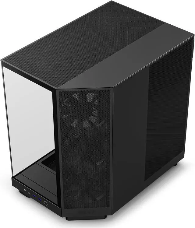 Alt view image 7 of 15 - NZXT H6 FLOW Compact Dual-Chamber Mid-Tower Airflow Case, Black, CC-H61FB-01