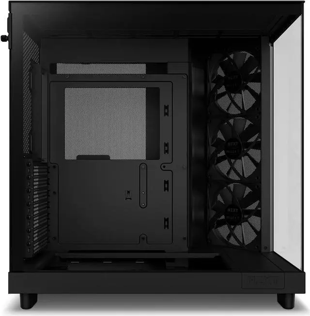 Alt view image 12 of 15 - NZXT H6 FLOW Compact Dual-Chamber Mid-Tower Airflow Case, Black, CC-H61FB-01