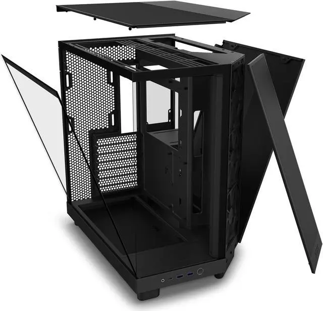 Alt view image 14 of 15 - NZXT H6 FLOW Compact Dual-Chamber Mid-Tower Airflow Case, Black, CC-H61FB-01