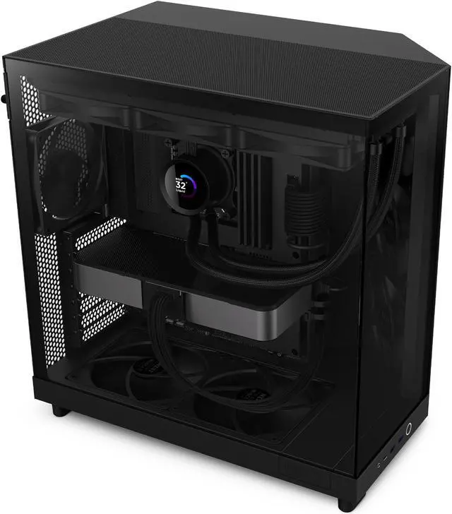 Alt view image 15 of 15 - NZXT H6 FLOW Compact Dual-Chamber Mid-Tower Airflow Case, Black, CC-H61FB-01