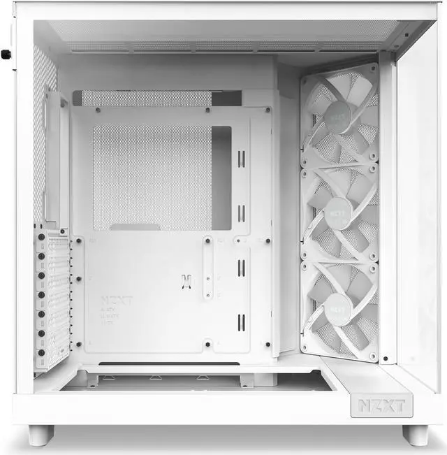 Alt view image 9 of 17 - NZXT H6 FLOW RGB Compact Dual-Chamber Mid-Tower Airflow Case, White, CC-H61FW-R1