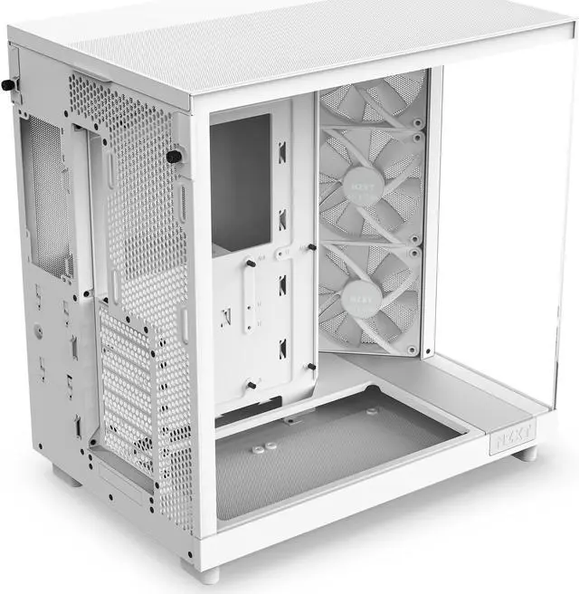 Alt view image 15 of 17 - NZXT H6 FLOW RGB Compact Dual-Chamber Mid-Tower Airflow Case, White, CC-H61FW-R1