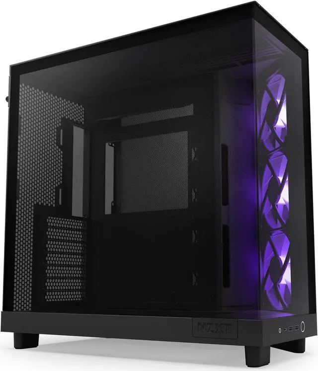 Alt view image 5 of 17 - NZXT H6 FLOW RGB Compact Dual-Chamber Mid-Tower Airflow Case, Black, CC-H61FB-R1