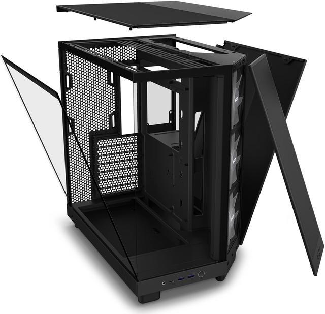 Alt view image 7 of 17 - NZXT H6 FLOW RGB Compact Dual-Chamber Mid-Tower Airflow Case, Black, CC-H61FB-R1