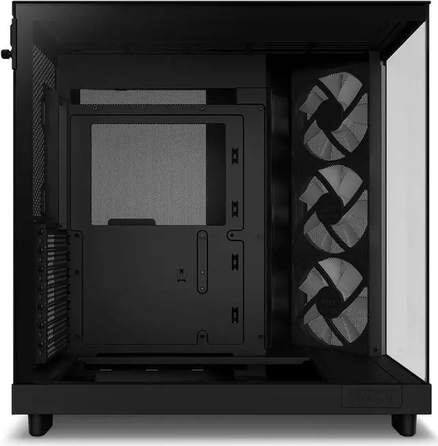 Alt view image 9 of 17 - NZXT H6 FLOW RGB Compact Dual-Chamber Mid-Tower Airflow Case, Black, CC-H61FB-R1