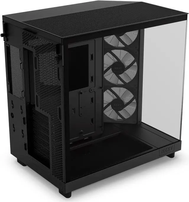 Alt view image 15 of 17 - NZXT H6 FLOW RGB Compact Dual-Chamber Mid-Tower Airflow Case, Black, CC-H61FB-R1