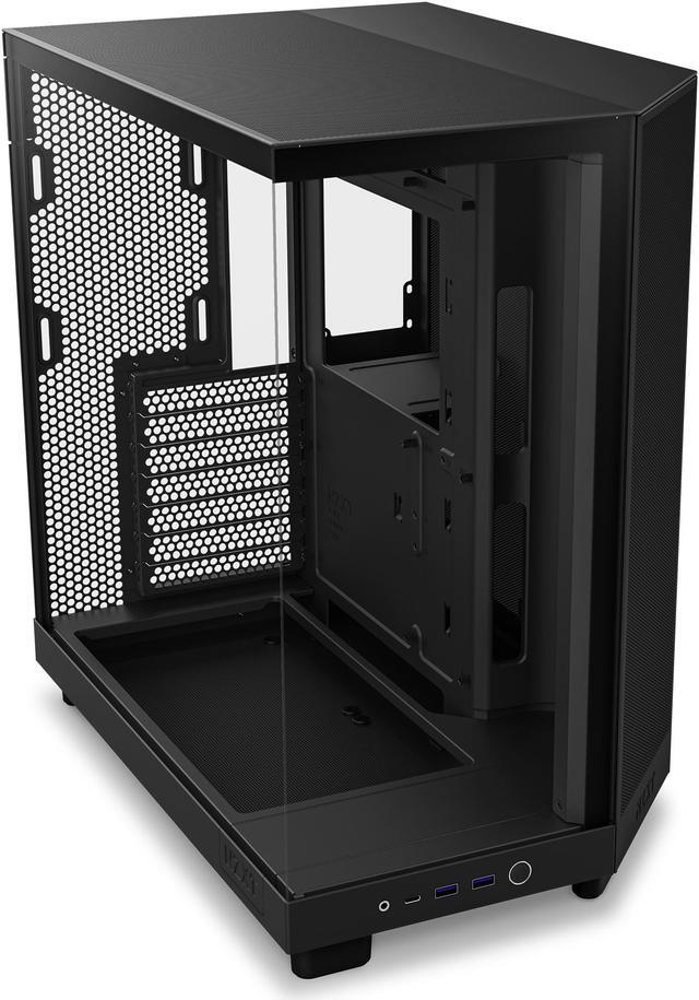 Alt view image 16 of 17 - NZXT H6 FLOW RGB Compact Dual-Chamber Mid-Tower Airflow Case, Black, CC-H61FB-R1
