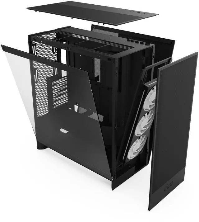 Alt view image 8 of 11 - NZXT H7 Flow (2024) Mid-Tower Case - All Black-CM-H72FB-01