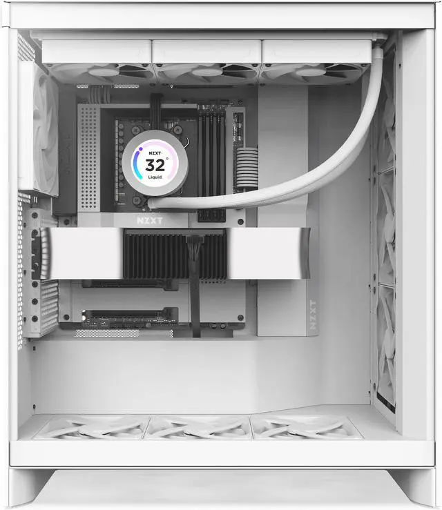 Alt view image 9 of 11 - NZXT H7 Flow (2024) Mid-Tower Case - All White-CM-H72FW-01