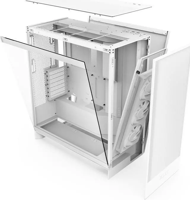 Alt view image 8 of 11 - NZXT H7 Flow (2024) Mid-Tower Case - All White-CM-H72FW-01