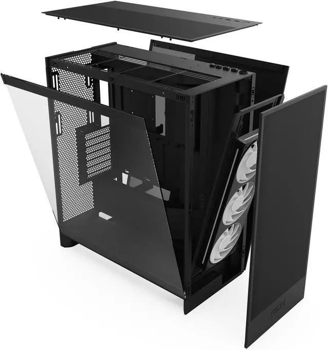 Alt view image 8 of 12 - NZXT H7 Flow RGB (2024) Mid-Tower Case - All Black-CM-H72FB-R1