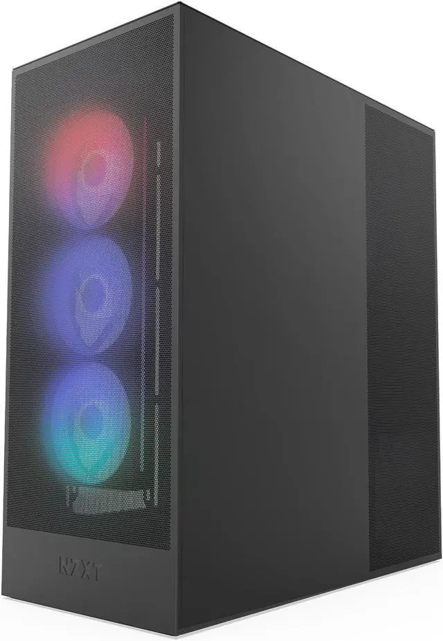 Alt view image 2 of 12 - NZXT H7 Flow RGB (2024) Mid-Tower Case - All Black-CM-H72FB-R1