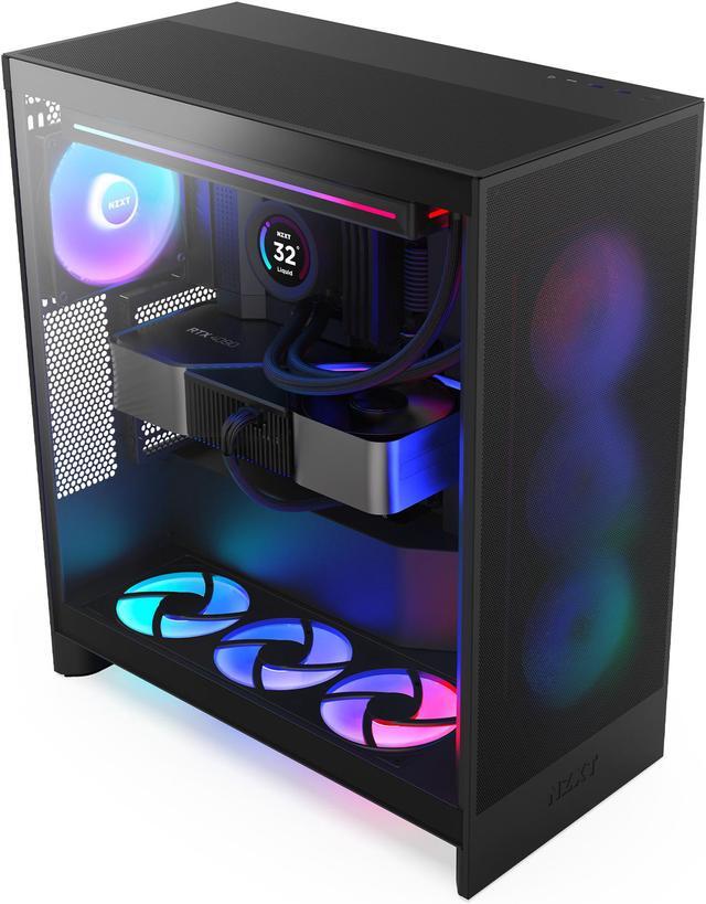 Alt view image 12 of 12 - NZXT H7 Flow RGB (2024) Mid-Tower Case - All Black-CM-H72FB-R1