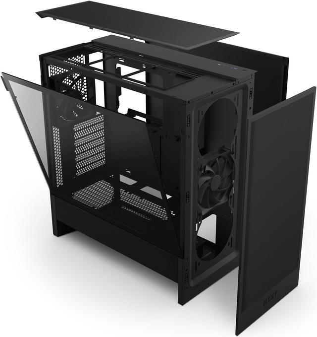 Alt view image 9 of 12 - NZXT H Series H5 Flow 2024 Edition ATX Mid Tower Chassis All Black Color
