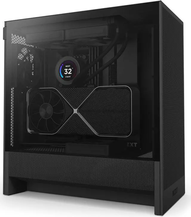 Alt view image 11 of 12 - NZXT H Series H5 Flow 2024 Edition ATX Mid Tower Chassis All Black Color