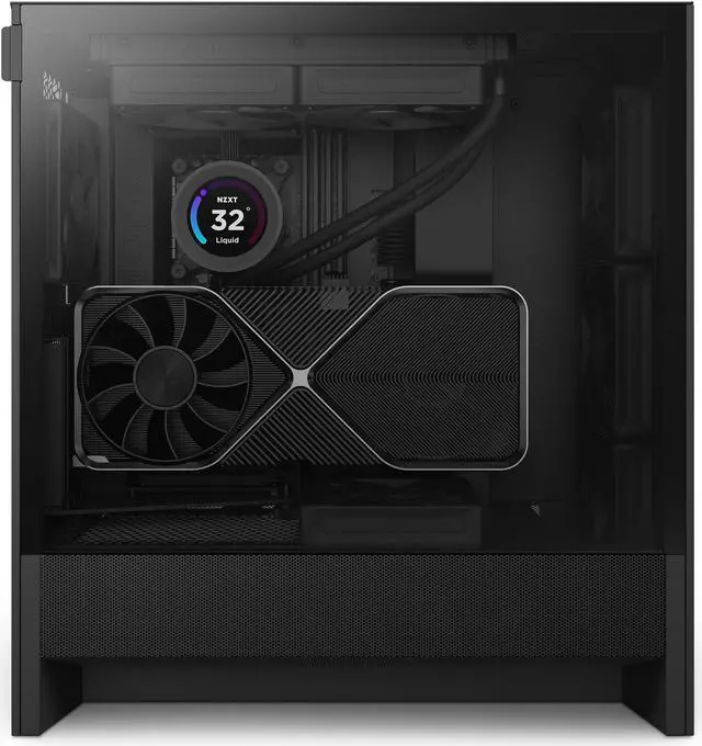 Alt view image 12 of 12 - NZXT H Series H5 Flow 2024 Edition ATX Mid Tower Chassis All Black Color