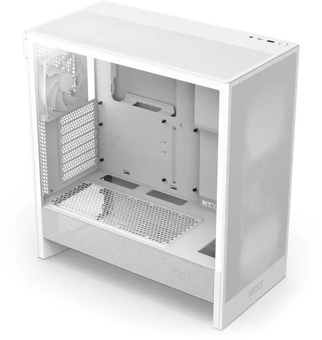 Alt view image 2 of 13 - NZXT H Series H5 Flow 2024 Edition ATX Mid Tower Chassis All White Color