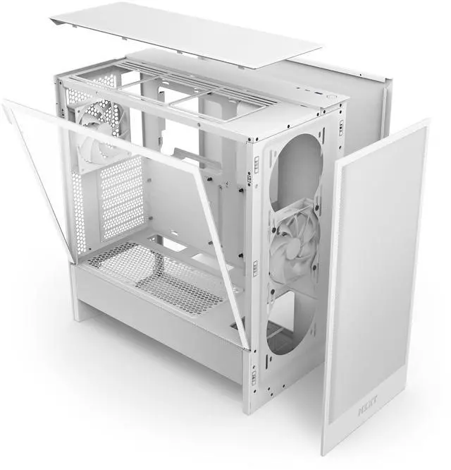 Alt view image 10 of 13 - NZXT H Series H5 Flow 2024 Edition ATX Mid Tower Chassis All White Color
