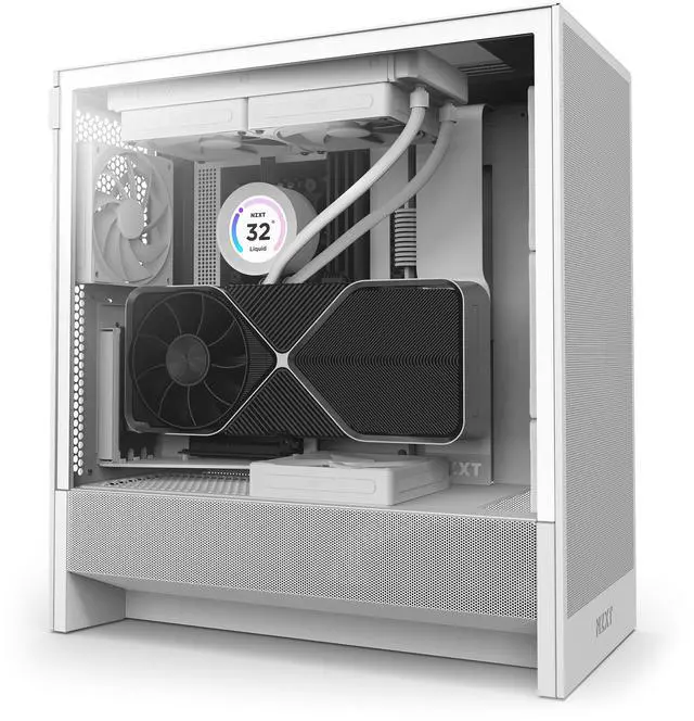 Alt view image 12 of 13 - NZXT H Series H5 Flow 2024 Edition ATX Mid Tower Chassis All White Color